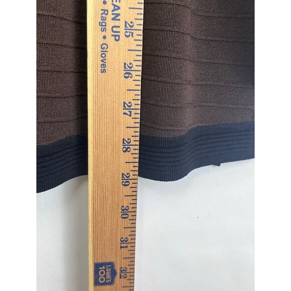 Exclusively Misook Women's Large Brown/Black Long Sleeve Lightweight Cardigan - Picture 3 of 4